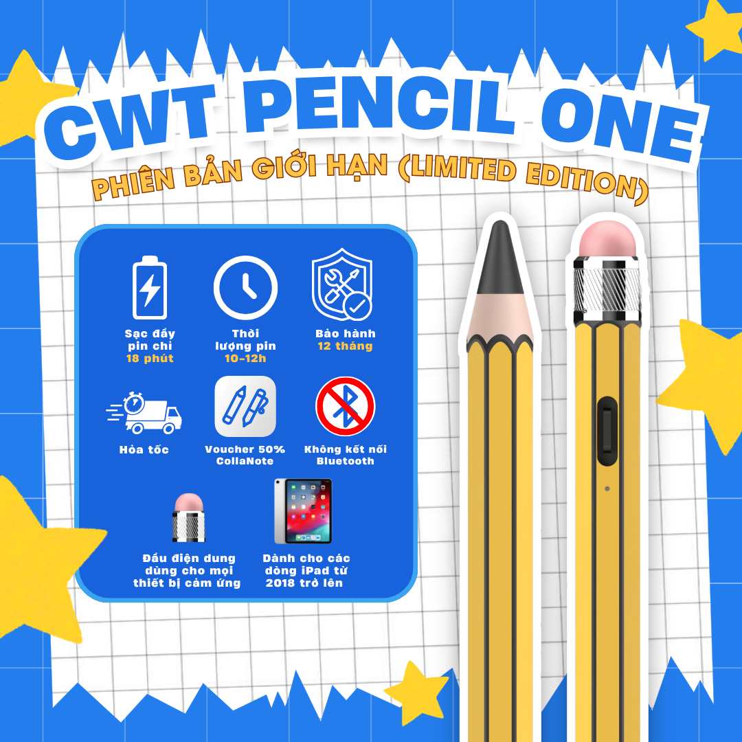 [LIMITED EDITION - SỐ LƯỢNG CÓ HẠN] BÚT CẢM ỨNG CWT PENCIL ONE – GIAO DIỆN BÚT CHÌ CỔ ĐIẾN, TÍNH NĂNG CẢM ỨNG VƯỢT TRỘI
